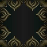 abstract gold line frame decoration on black background vector