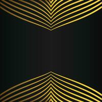 abstract gold line frame decoration on black background vector