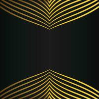 abstract gold line frame decoration on black background vector