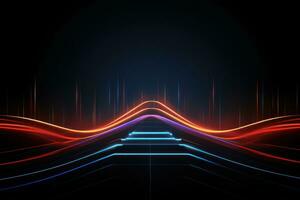 Futuristic point wave. Abstract background with a dynamic wave. Generative AI photo