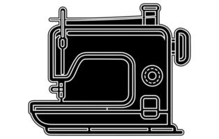 de coser máquina icono. Sastre concepto. vector plano silueta