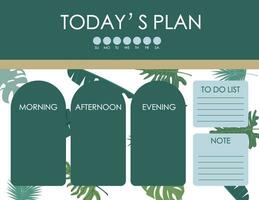 daily planner. start on morning with safari style that use for horizontal digital vector