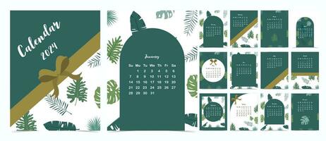 2024 table calendar week start on Sunday with cartoon that use for vertical  digital and printable A4 A5 size 25444646 Vector Art at Vecteezy