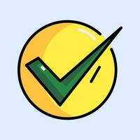 Approved Colored outline icon design vector