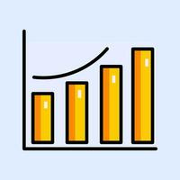 rising graph Colored outline icon design vector