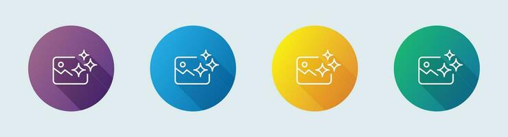 Effect line icon in flat design style. Spark signs vector illustration.