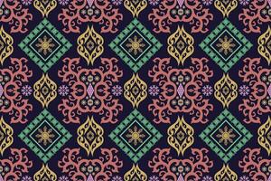 Geometric ethnic oriental traditional art pattern.Figure tribal embroidery style.Design for background,wallpaper,clothing,wrapping,fabric,element,,vector illustration. vector