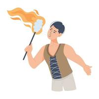 Trendy Fire Performer vector