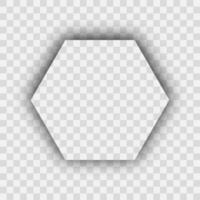 Dark transparent realistic shadow. Hexagon shadow isolated on background. Vector illustration.