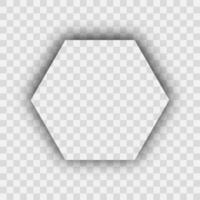 Dark transparent realistic shadow. Hexagon shadow isolated on background. Vector illustration.