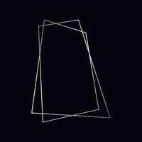 Silver geometric polygonal frame vector