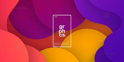 Colorful orange and purple solid color geometric business banner design. Creative banner design with wave shapes for template. Simple and modern banner. Eps10 vector