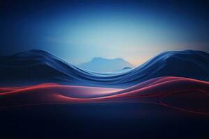 Futuristic point wave. Abstract background with a dynamic wave. Generative AI photo
