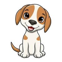 linda pequeño perro dibujos animados en blanco antecedentes vector