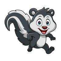 Cute skunk cartoon on white background vector