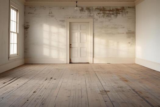 empty farm room for mockup .Generative AI photo