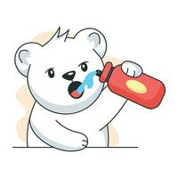 Trendy Thirsty Bear vector