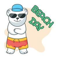 Trendy Beach Day vector