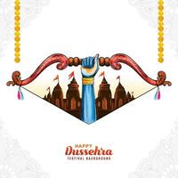 ilustración de arco y flecha en contento dussehra festival de India vector