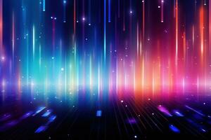 Futuristic point wave. Abstract background with a dynamic wave. Generative AI photo