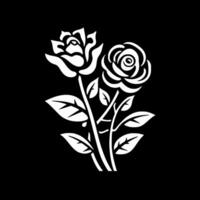 Flowers, Black and White Vector illustration