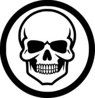 Skull, Black and White Vector illustration