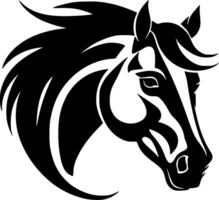 Horse, Black and White Vector illustration