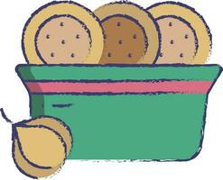 Garlic bread hand drawn vector illustration