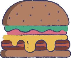 Burger hand drawn vector illustration