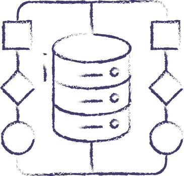 base de datos algoritmo mano dibujado vector ilustración