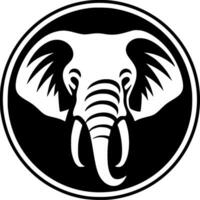 elefante - negro y blanco aislado icono - vector ilustración