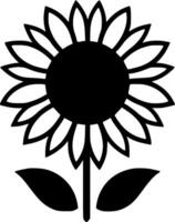 Flower - Black and White Isolated Icon - Vector illustration