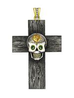 Jewelry design fancy skull cross pendant hand drawing and painting make graphic vector. vector