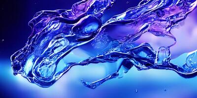 AI Generative Splashing of Hyaluron gel. Liquid hyaluronic acid gel on macro. photo