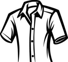 camisa - negro y blanco aislado icono - vector ilustración