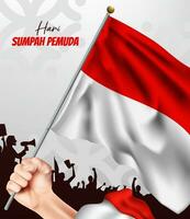 indonesia youth pledge day illustration vector