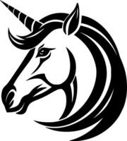 Unicorn - Black and White Isolated Icon - Vector illustration