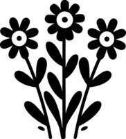 Flowers, Black and White Vector illustration