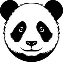 panda - negro y blanco aislado icono - vector ilustración