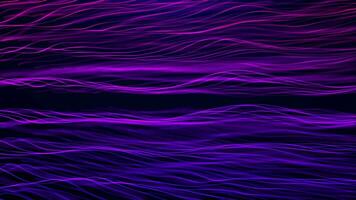 Abstract background with wavy shape particles, digital purple waves. Seamless loop 4k video