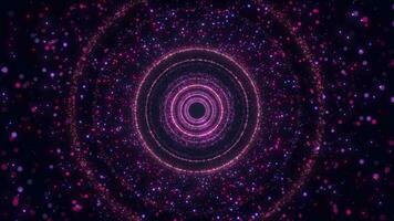 Digital tunnel of flickering particles, travel in cyberspace, futuristic data transfer concept. flight in digital technological tunnel. Digital 3D Big Data Tunnel with Futuristic Matrix. video
