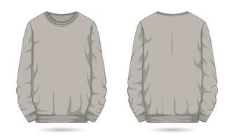 Casual sweatshirt mockup front and back view vector