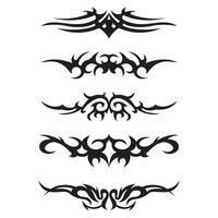 Collection of hand drawn black tribal tattoos vector