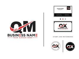 Luxury Qm Royal Brush Logo, Drawing QM Logo Letter Brush Letter For Store vector