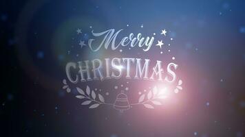 Merry Christmas glittering text and golw particles abstract background video