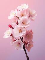 rosado Cereza flores, rosa sakura, hermosa Cereza flores pastel rosado antecedentes. Cereza flores son hermosa y agradable a el ojo. hace usted sensación relajado me gusta estás en naturaleza. generativo ai foto