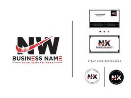 Brushstroke Nw Business Logo, Minimal NW Logo Letter Brush Icon Design vector