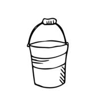 Doodle bucket icon in vector. Hand drawn bucket icon in vector