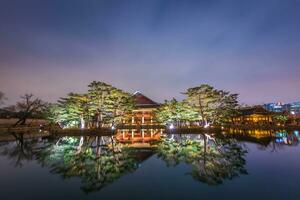 Gyeongbokgung Palace at night is beautiful, Seoul, South Korea. photo