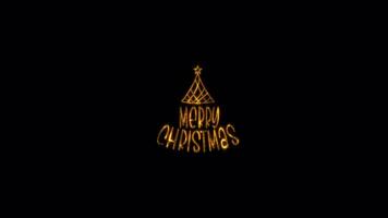 Merry christmas golden text with light motion cyber punk video